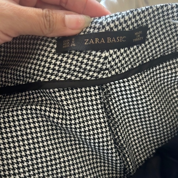 Zara Wide Leg Houndstooth Pants - Picture 4 of 7